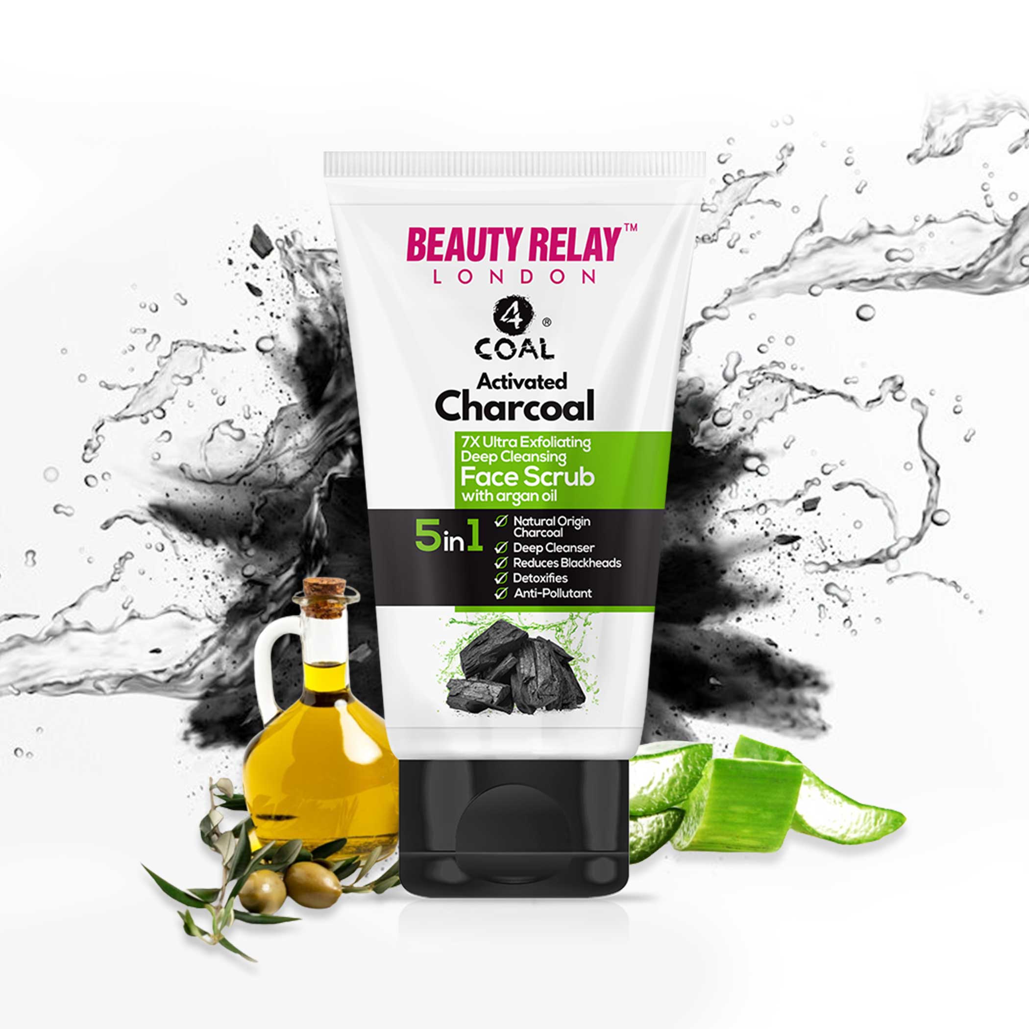 Activated Charcoal Face Scrub - Beauty Relay India