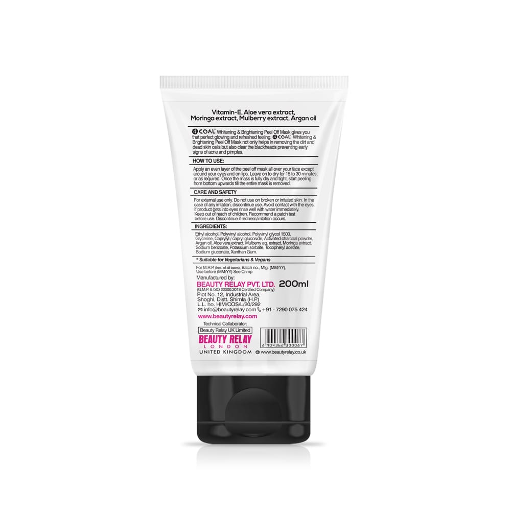 Activated Charcoal Peel Off Mask With Aloevera Extract - Beauty Relay India