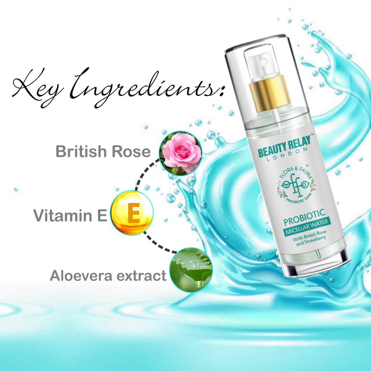 Micellar Water With British Rose - Beauty Relay India