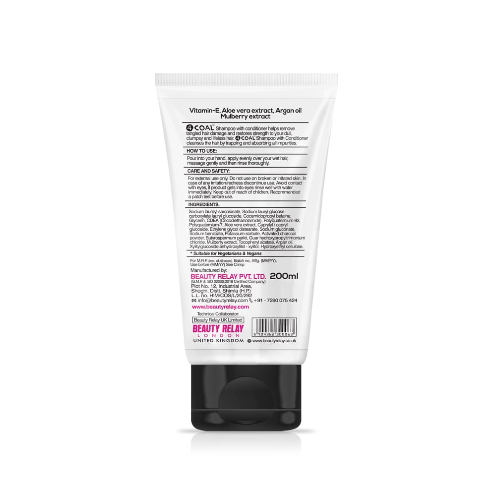 Activated Charcoal Shampoo With Conditioner - Beauty Relay India