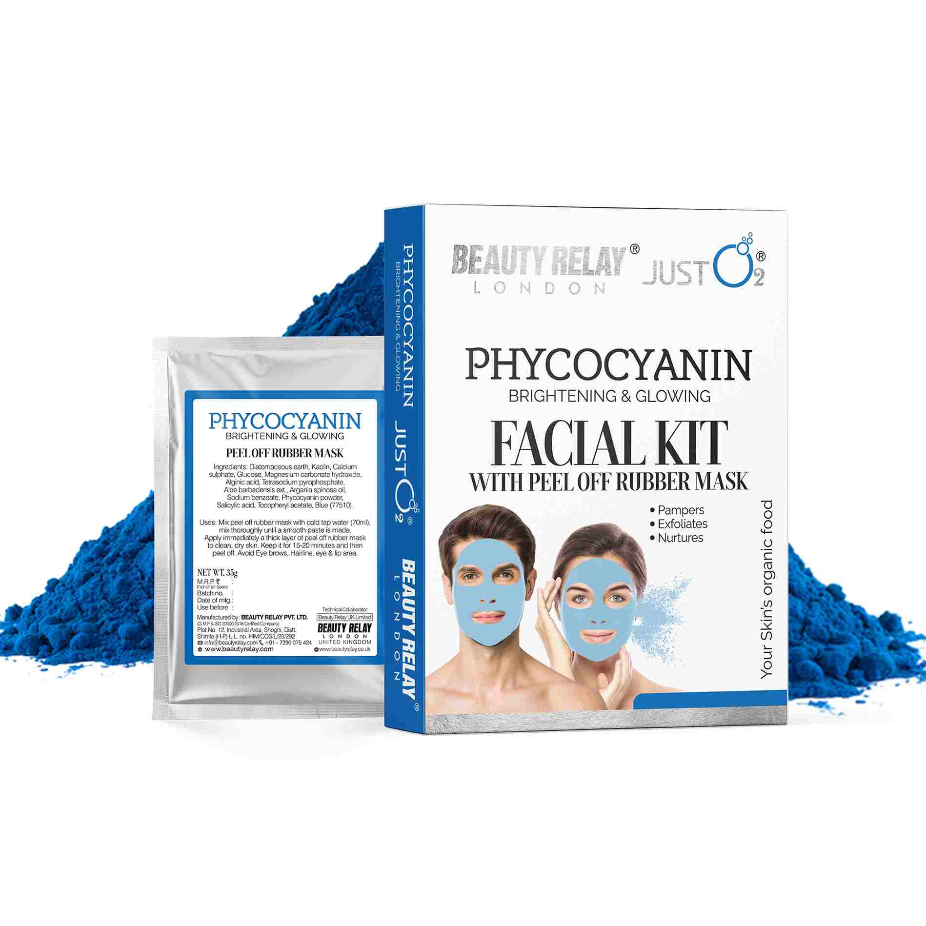 Phycocyanin Facial Kit with Peel-off Rubber Mask